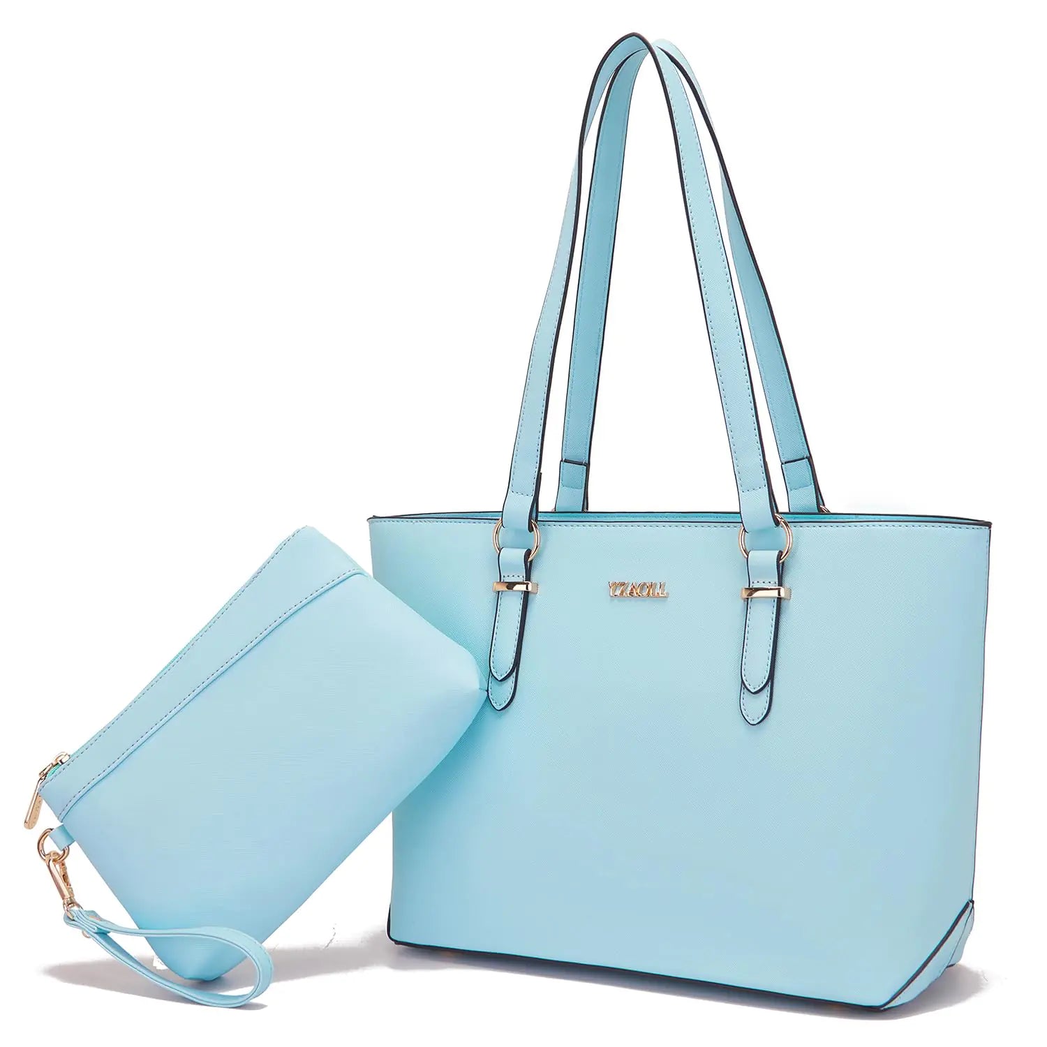 Chic WaterBlue Tote & Wristlet Set