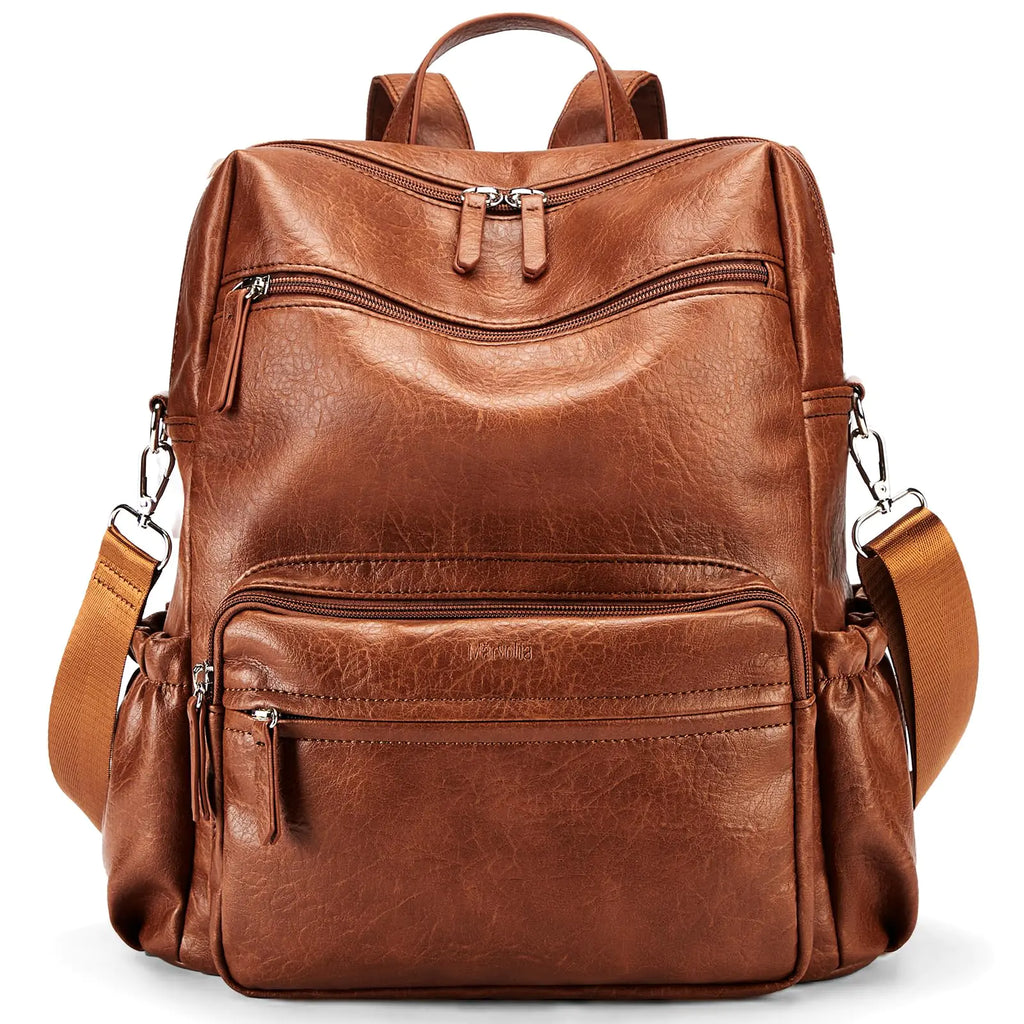 Marvolia PU Leather Backpack Purse for Women