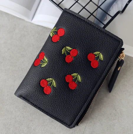 Cherry Embroidery Coin Purse