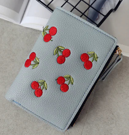 Cherry Embroidery Coin Purse